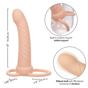 CALEXOTICS - MAXX RIBBED DUAL PENETRATOR 10 VIBRAZIONI CARNE - immagine 9