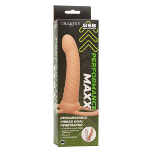 CALEXOTICS - MAXX RIBBED DUAL PENETRATOR 10 VIBRAZIONI CARNE - immagine 11