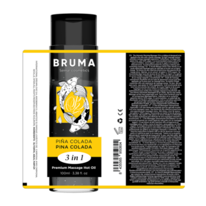 BRUMA - OLIO DA MASSAGGIO PREMIUM EFFETTO CALORE SAPORE PINA COLADA 3 IN 1 - 100 ML - immagine 5