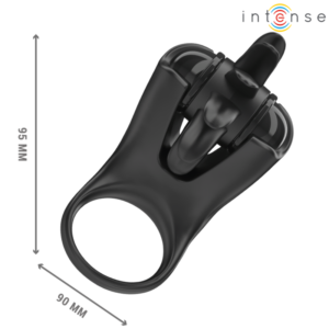 INTENSE - MABEL ANELLO VIBRANTE 10 VIBRAZIONI CON STIMOLATORE CLITORIDEO NERO - immagine 5