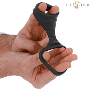 INTENSE - THEO DOPPIO ANELLO PER PENE IN SILICONE MODELLO NERO 3 - immagine 4
