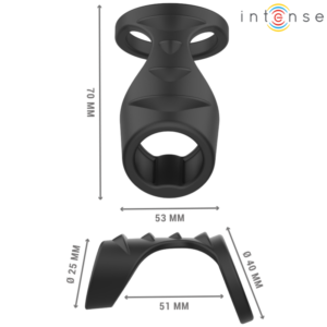 INTENSE - THEO DOPPIO ANELLO PER PENE IN SILICONE MODELLO NERO 3 - immagine 3