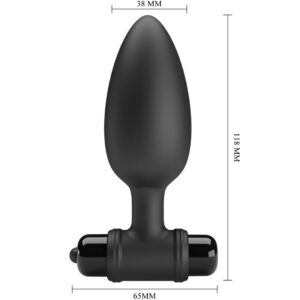 PRETTY LOVE - VIBRA BUTT PLUG 2 PLUG ANALE 10 VIBRAZIONI NERO - immagine 3