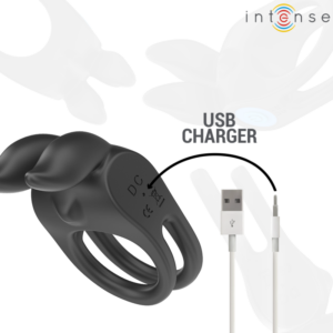 INTENSE - SAM VIBRATORE DOPPIO ANELLO PER PENE 10 VIBRAZIONI NERO - immagine 6