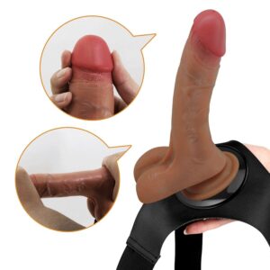 PRETTY LOVE - SLIP UNIVERSALE CON DILDO VIBRANTE E SQUIRTING 15,5 CM MULATO - immagine 3