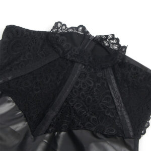 SUBBLIME - 957544 VESTIDO DE CUERO CON CUELLO DE ENCAJE NEGRO S/M - immagine 5