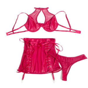 SUBBLIME - 957605 CONJUNTO SUJETADOR Y FALDA DE CUERO ROJO S/M - immagine 5