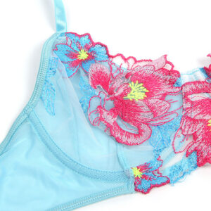 SUBBLIME - 957643 CONJUNTO SUJETADOR Y LIGUERO CON BORDADOS DE FLORES ROSAS S/M - immagine 6