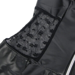 SUBBLIME - 957704 VESTIDO DE CUERO CON CREMALLERA Y ENCAJE NEGRO S/M - immagine 6