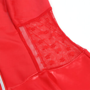 SUBBLIME - 957728 VESTIDO DE CUERO CON CREMALLERA Y ENCAJE ROJO S/M - immagine 6