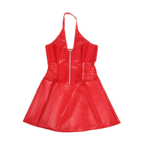 SUBBLIME - 957728 VESTIDO DE CUERO CON CREMALLERA Y ENCAJE ROJO S/M - immagine 5