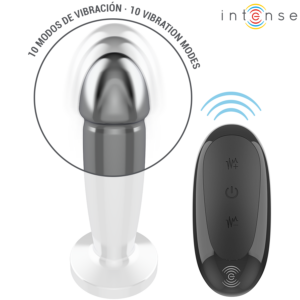 INTENSE - ANAL PLUG 10 VIBRAZIONI DILDO METALLO CON TELECOMANDO S - immagine 4