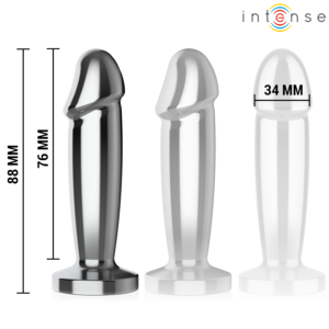 INTENSE - ANAL PLUG 10 VIBRAZIONI DILDO METALLO CON TELECOMANDO S - immagine 5