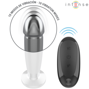 INTENSE - ANAL PLUG 10 VIBRAZIONI DILDO METALLO CON TELECOMANDO M - immagine 4