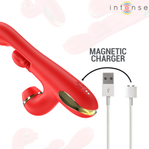 INTENSE - KATY STIMOLATORE CLITORIDEO MULTIFUNZIONE 4 TESTINE INTERCAMBIABILI ROSSO - immagine 8