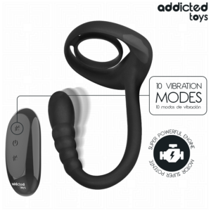 ADDICTED TOYS - ANELLO VIBRANTE PER IL PENE CON TELECOMANDO P-SPOT - immagine 5