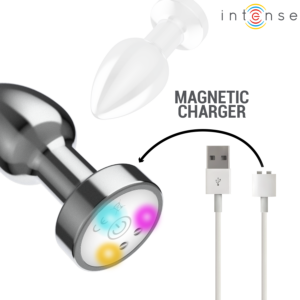 INTENSE - PLUG ANALE VIBRANTE IN METALLO CON LUCI LED E TELECOMANDO - TAGLIA S - immagine 6