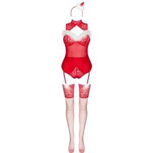 LIVCO CORSETTI FASHION - LIMPID SNOWFLAKES LC 90604 BODY + MEDIAS + DIADEMA NAVIDEÑA S/M - immagine 3