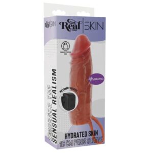GET REAL - GUAINA VIBRANTE PER PENE IN SILICONE PER PELLE IDRATATA CARAMELLO 16 CM - immagine 5