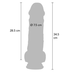 GET REAL - PENE REALISTICO DELUXE CON TESTICOLI EXTRA SPESSI 34,5 CM - immagine 4