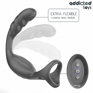 ADDICTED TOYS - ANELLO PER IL PENE PROSTATICO DOPPIO CON TELECOMANDO - immagine 3