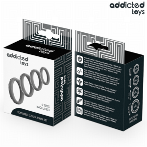 ADDICTED TOYS - SET DI ANELLI PER IL PENE TESTURIZZATI 4 MISURE - immagine 3
