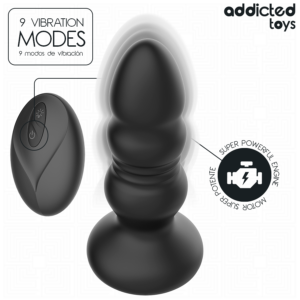 ADDICTED TOYS - TAPPO ANALE ROTANTE E VIBRANTE, LUCE LED, TELECOMANDO - immagine 4