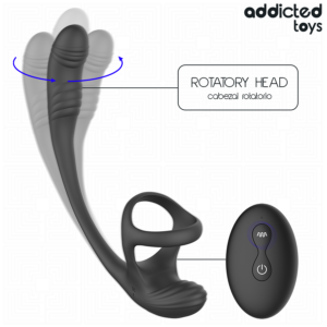 ADDICTED TOYS - PLUG ANALE CON VIBRAZIONE E OSCILLAZIONE A 360º E STIMOLATORE DEI TESTICOLI - immagine 3