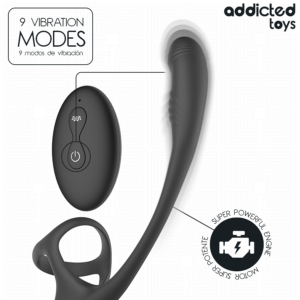 ADDICTED TOYS - PLUG ANALE CON VIBRAZIONE E OSCILLAZIONE A 360º E STIMOLATORE DEI TESTICOLI - immagine 9