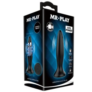 MR PLAY - PLUG ANALE VIBRATORE NERO RICARICABILE - immagine 7