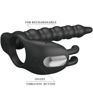 PRETTY LOVE - BLACKNEY ANELLI PER PENE CON SPINA VIBRATORE - immagine 6