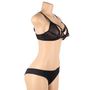 SUBBLIME - SET DUE PEZZI DI REGGISENO TRASPARENTE E STRISCE S/M - immagine 7