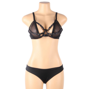 SUBBLIME - SET DUE PEZZI DI REGGISENO TRASPARENTE E STRISCE S/M - immagine 9
