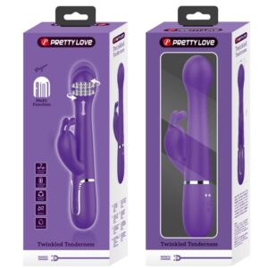 PRETTY LOVE - DEJON VIBRATORE RABBIT 3 IN 1 MULTIFUNZIONE VIOLA - immagine 11
