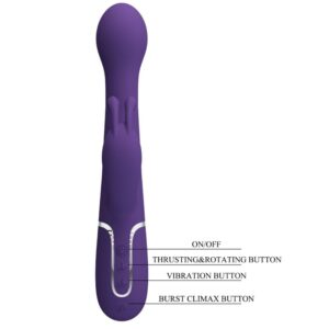 PRETTY LOVE - DEJON VIBRATORE RABBIT 3 IN 1 MULTIFUNZIONE VIOLA - immagine 9