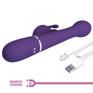 PRETTY LOVE - DEJON VIBRATORE RABBIT 3 IN 1 MULTIFUNZIONE VIOLA - immagine 10