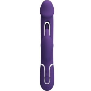 PRETTY LOVE - VIBRATORE MULTIFUNZIONE KAMPAS RABBIT 3 IN 1 CON LINGUA VIOLA - immagine 3