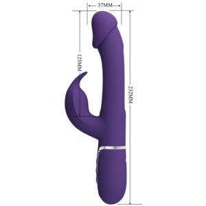 PRETTY LOVE - VIBRATORE MULTIFUNZIONE KAMPAS RABBIT 3 IN 1 CON LINGUA VIOLA - immagine 6