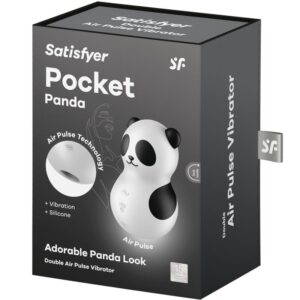 SATISFYER - POCKET PANDA STIMOLATORE E VIBRATORE IN BIANCO E NERO - immagine 7