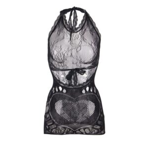 SUBBLIME - 952075 ABITO CORTO A RETE CON SCHIENA E DETTAGLIO A CUORE NERO TAGLIA UNICA - immagine 4