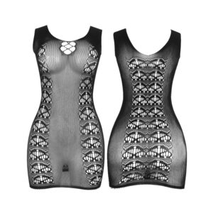 SUBBLIME - 952167 VESTITO CORTO A RETE ELASTICA NERO TAGLIA UNICA - immagine 4