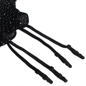 SUBBLIME - 952174 BODYSTOCKING A RETE CON GUANTI E STRASS NERO TAGLIA UNICA - immagine 7