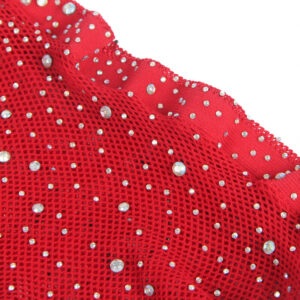 SUBBLIME - 952181 BODYSTOCKING A RETE CON GUANTI E STRASS ROSSO TAGLIA UNICA - immagine 4