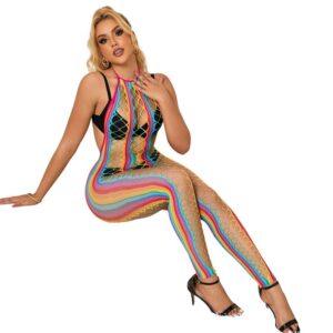 SUBBLIME - 952358 BODYSTOCKING CON COLLO ALTO IN RETE ARCOBALENO XS/M - immagine 5