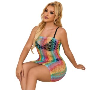 SUBBLIME - 952365 VESTITO A RETE CON SPALLE NUDE ARCOBALENO TAGLIA UNICA - immagine 6