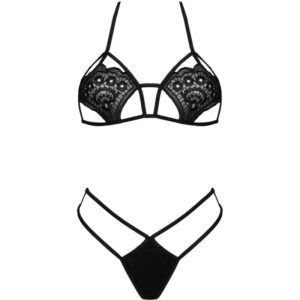 LIVCO CORSETTI FASHION - JIMENA LC 20216 REGGISENO + PERIZOMA NERO TAGLIA UNICA - immagine 3