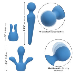 CALEXOTICS - COUTURE KIT VIBRATORE WAND 10 VIBRAZIONI BLU - immagine 8