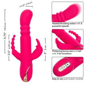 CALEXOTICS - JACK FANTASY VIBRATORE TRIPLO RISCALDATO ROSA CONIGLIO - immagine 7