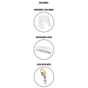 HIDDEN DESIRE - EXTREME GABBIA PER CAZZO CASTITÀ ACRILICO REGOLABILE TRASPARENTE - immagine 4