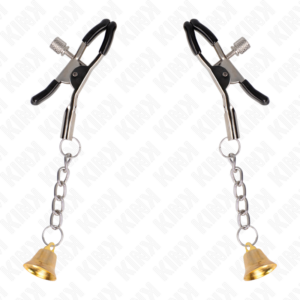 KINK - MORSETTI PER CAPEzzoli CON PENDENTE CAMPANELLA IN ORO 6 CM - immagine 2